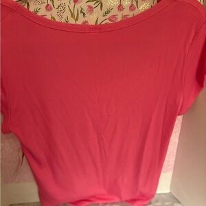 Women's  No Boundaries Pink Top ribbed cap sleeves Rayon/ spandex NWT szXL